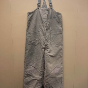 Vtg 1950s US Navy Cotton wool lined coveralls / military workwear /made in USA insulated