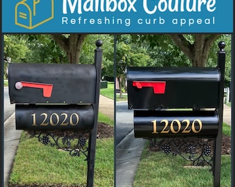 Custom Mailbox Numbers: HOA Compliant Vinyl Decals (Pair)