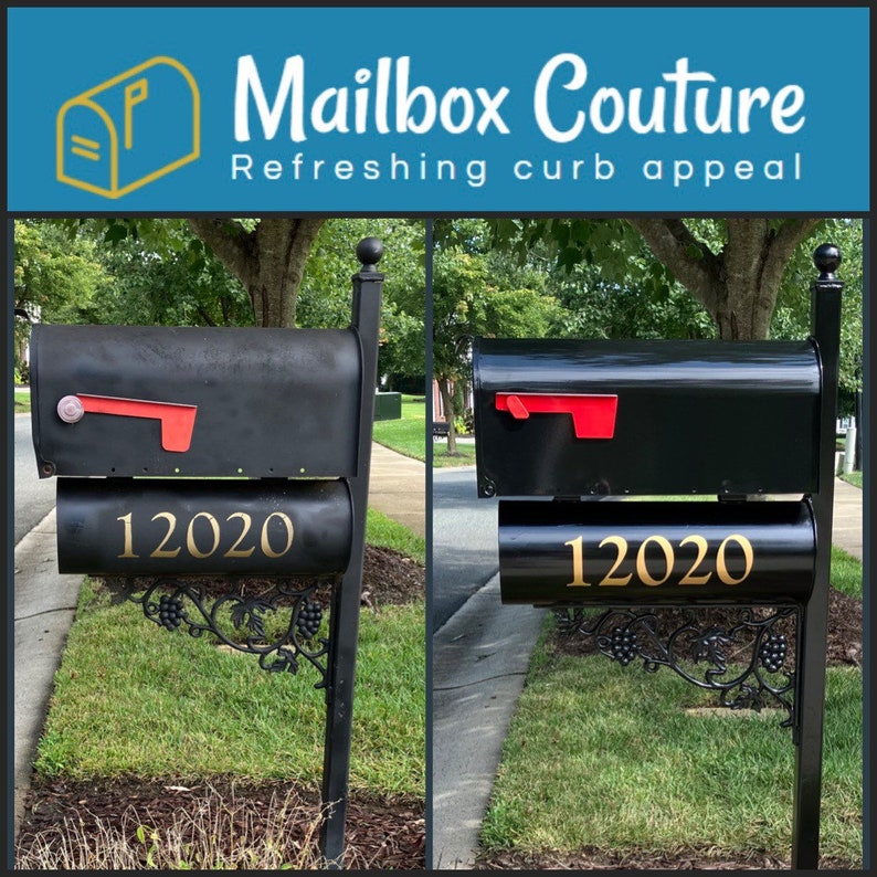 Mailbox Numbers pair Custom Vinyl Decals Made to Match Your HOA Color