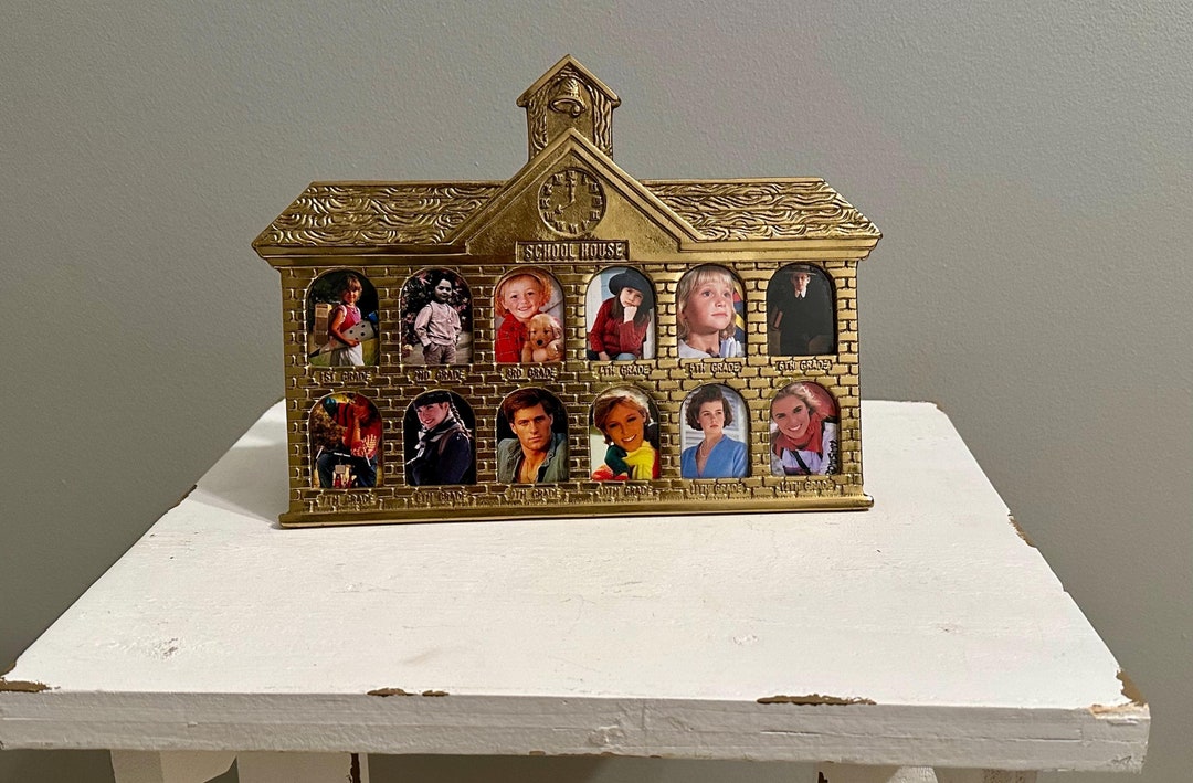 Vintage Solid Brass School House Picture Frame, Photo Display 1st Grade ...