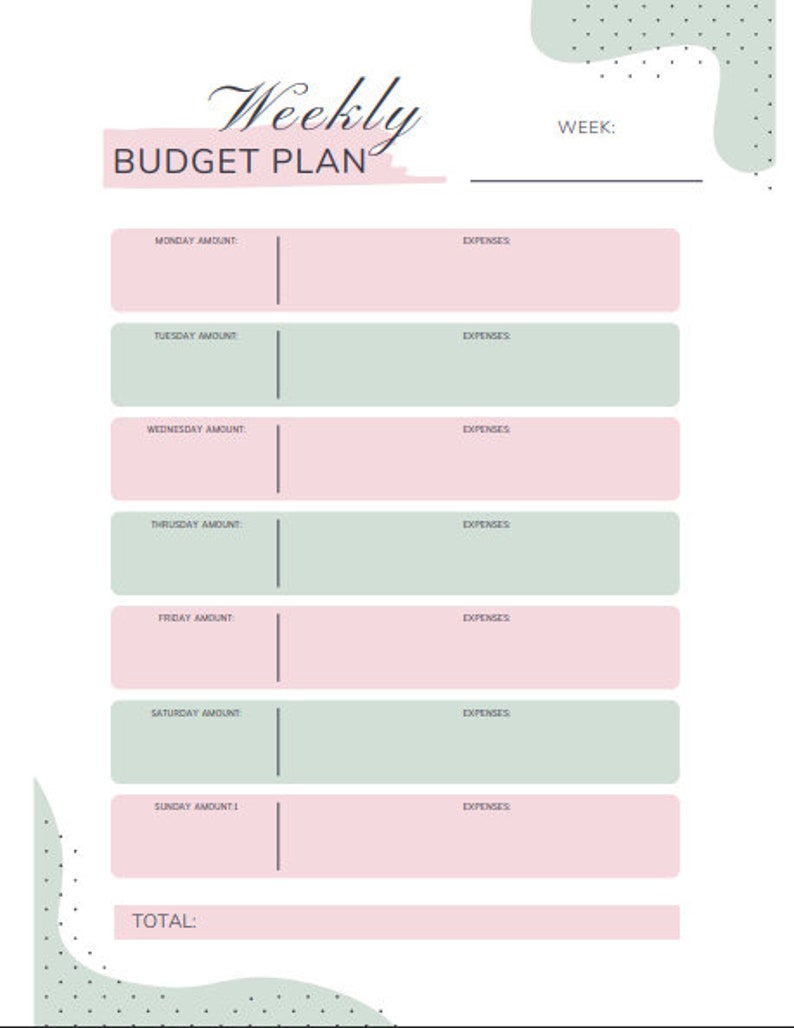 Monthly and weekly budget planner etsy