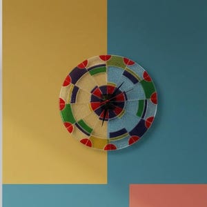 U.T.S Quartz colorful clock made in Germany. Works.