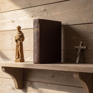 Very old French Catholic prayer book in brown leather "Missel Vespéral" N307 III