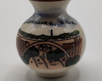 Small vintage earthenware vase-shaped pot "Luxembourg Brugi"