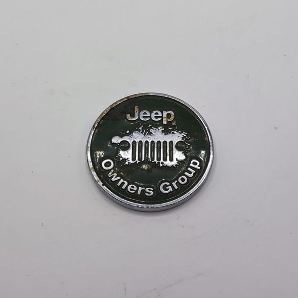 Badge vintage en métal "Jeep Owners Group"