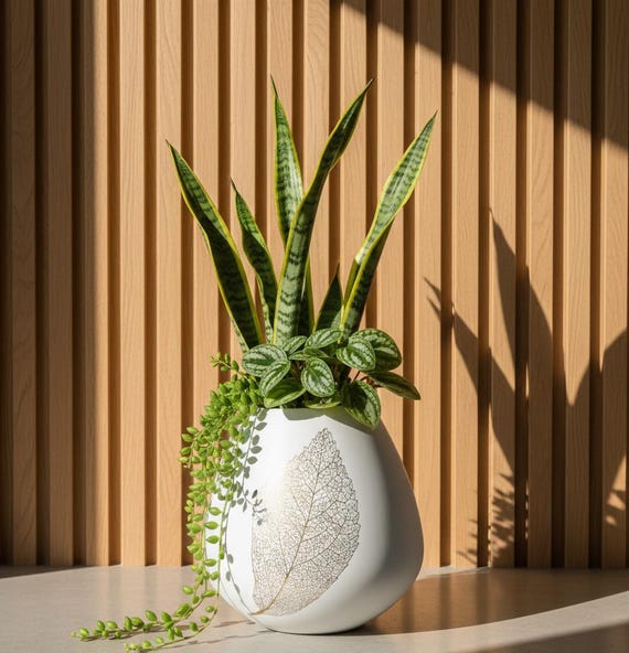 Magnificent Designer Vase in White Ceramic With a Very Refined Style 