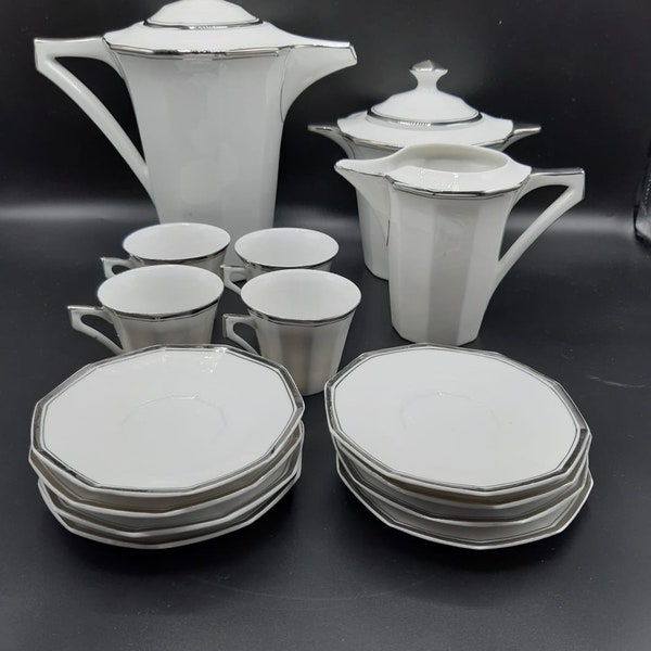 Service à café en porcelaine CTA France années 30