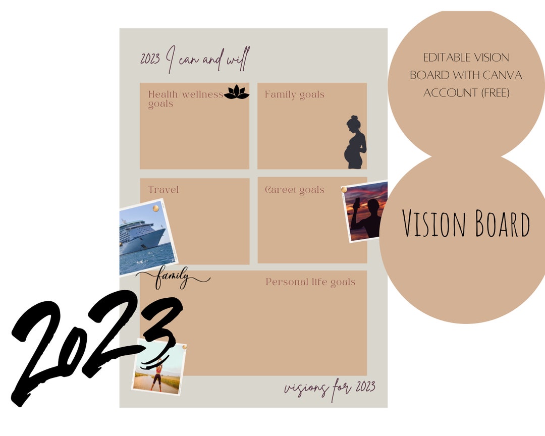 Vision Board Canva Template Editable Canva Template. - Etsy