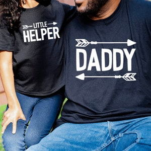 Little Helper, Daddy Family Matching T-shirts, Daddy & Me, Mommy and Me