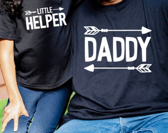 Little Helper, Daddy Family Matching T-shirts, Daddy & Me, Mommy and Me