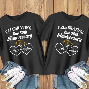 Personalized Wedding Anniversary Shirt, Celebrating Our 50th Anniversary Shirt, Anniversary Shirt, Custom Anniversary Gift, Gift For Couples