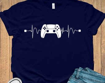 Heartbeat Gaming T-shirt Game Inspired controller Top - Mens Gamer Tee