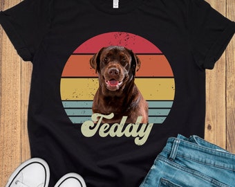 Custom Pet Shirt, Personalized Pet Shirt, Cat Dad Shirt, Custom Dog Tee, Retro Cat Shirt, Retro Pet Portrait, Pet Parent Gift