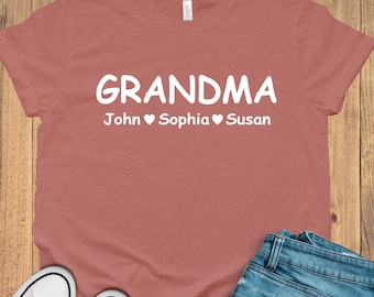 Personalized Grandma Shirt, Nana Shirt, Personalized Grandma Gift, Christmas Gift for Grandma, Personalized grandma t shirt, Gift for nana