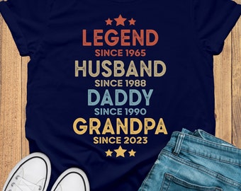 Gepersonaliseerde legende man vader opa shirt, kleding voor opa, beste shirt voor papa, vaderdagcadeau, verjaardagscadeau
