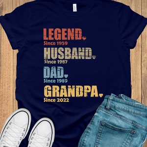 Gepersonaliseerde legende echtgenoot vader opa shirt, kleding voor opa, beste shirt voor papa, Vaderdagcadeau, verjaardagscadeau