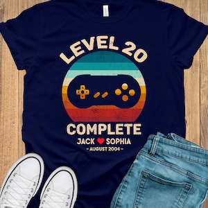 20 Year Anniversary Gift For Husband wife,Personalization 20th Anniversary Gift, Retro Video Game Shirt,Gamer Husband Gift, Retro Game Shirt