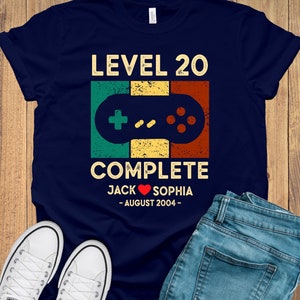 20 Year Anniversary Gift For Husband wife,Personalization 20th Anniversary Gift, Retro Video Game Shirt,Gamer Husband Gift, Retro Game Shirt