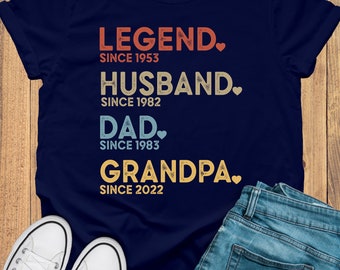Gepersonaliseerde legende echtgenoot vader opa shirt, kleding voor opa, beste shirt voor papa, Vaderdagcadeau, verjaardagscadeau