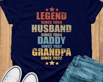Gepersonaliseerde legende echtgenoot vader opa shirt, kleding voor opa, beste shirt voor papa, Vaderdagcadeau, verjaardagscadeau