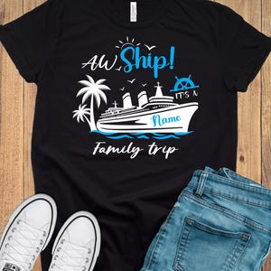 Magliette da crociera, Magliette personalizzate per viaggi in crociera in famiglia, Aw Ship! It&#39;s a Family Trip, Magliette per vacanze in famiglia, Maglietta per il weekend, Magliette da crociera in famiglia