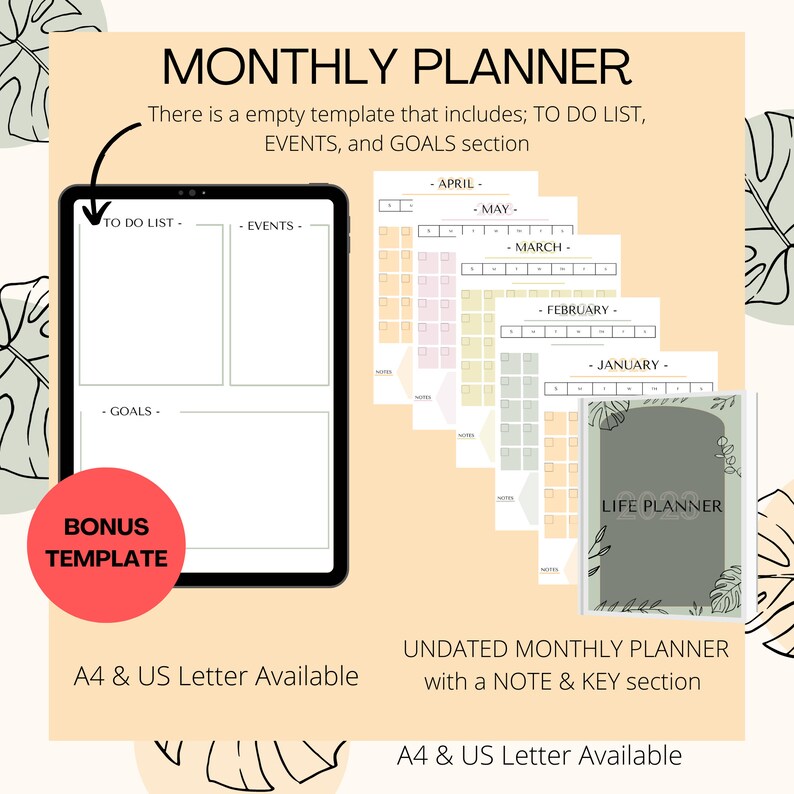 20232024 Planner Template, ADHD Life Planner, Student Planner, Canva