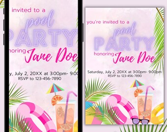 Plantilla linda para fiesta en la piscina