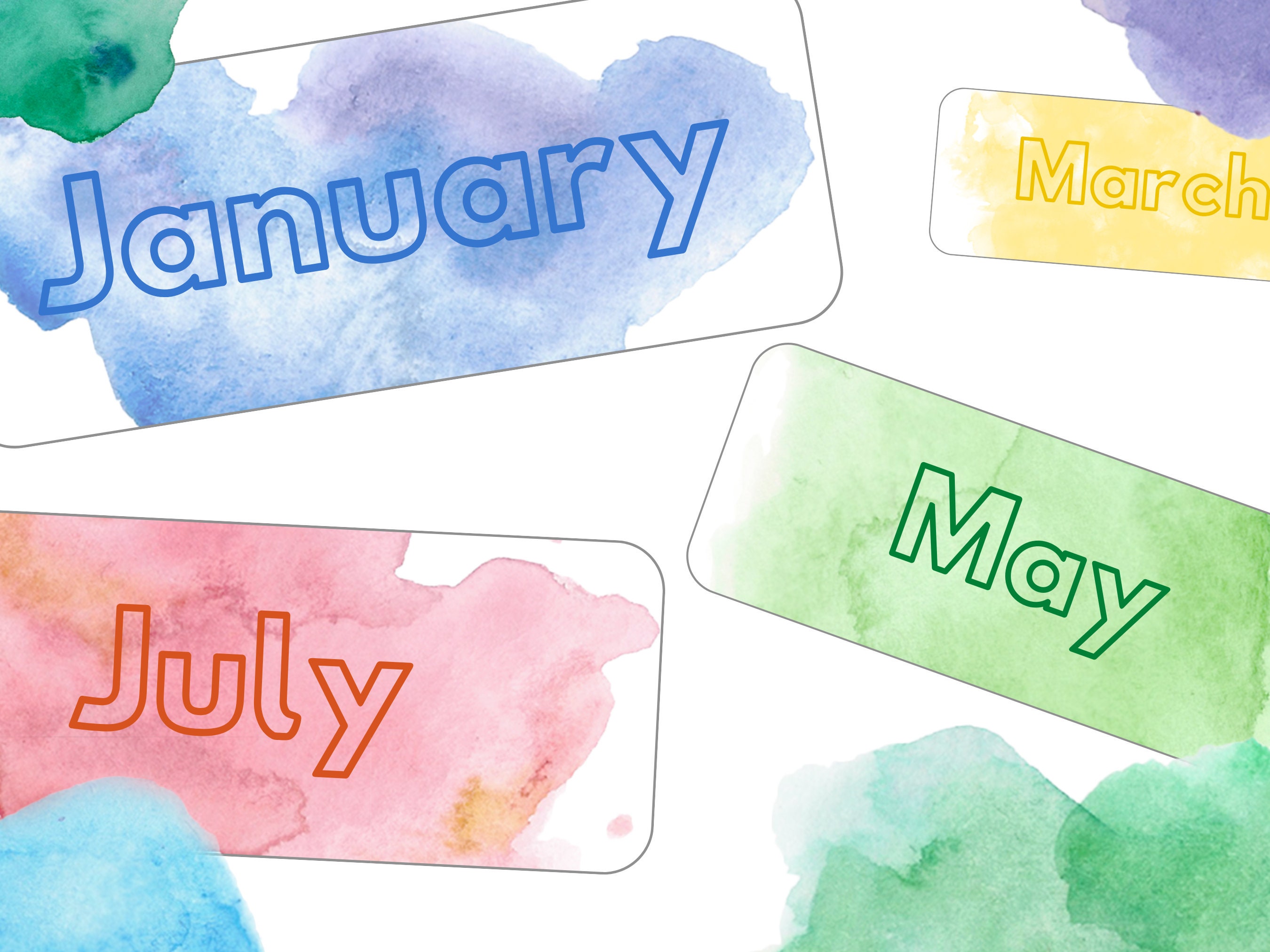 Months of the Year Printable Flash Cards - Etsy Australia