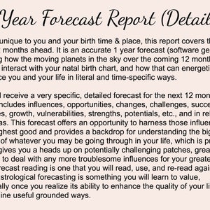 Birth Chart 1 Year Forecast Past Lives Report Astrology Readings, Natal Chart, 12 Month Prediction, Birth Chart Analysis, Astro Bundle image 6