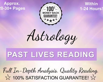 In-Depth Past Lives Astrology Reading: Natal Chart Report (Digital PDF)