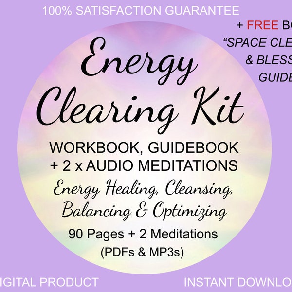 Energy Clearing Kit, Aura Cleansing, Energy Cleanse, Energy Healing, Workbook, Meditation, Chakras, Psychic, Self Help, Meditate, Crystals