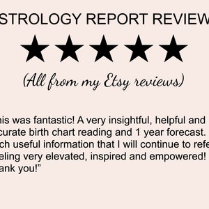 Astrology Reading Birth Chart Report 1 Year Forecast, 12 Month Prediction, Natal Chart Reading, Birth Chart Analysis, In-Depth Astrology image 9