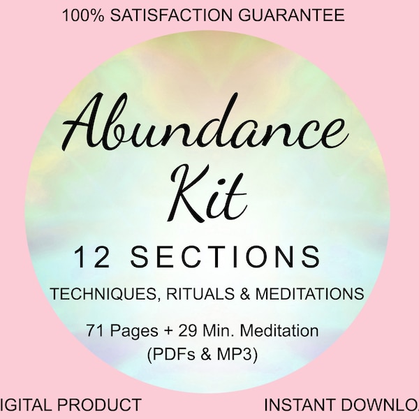 Abundance Kit, Attract Abundance, Manifest Money, Abundance Rituals, Meditation MP3, Law of Attraction, Hypnosis, Money Mantras, Wealth