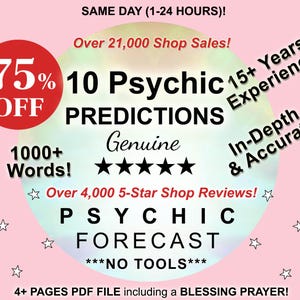 10 Psychic Predictions Reading Future Forecast, Same Day 1-24 Hour, Genuine, Honest, Accurate, Spiritual Reading, No Tools, No Tarot Cards