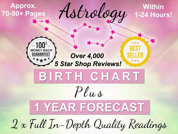 Astrology Reading Birth Chart Report + 1 Year Forecast, 12 Month Prediction, Natal Chart Reading, Birth Chart Analysis, In-Depth Astrology