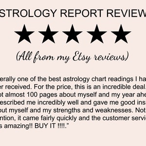 Astrology Reading Birth Chart Report 1 Year Forecast, 12 Month Prediction, Natal Chart Reading, Birth Chart Analysis, In-Depth Astrology image 7