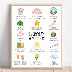 Positive Affirmations Art Print: Mental Health, Self-Love (Digital Download)