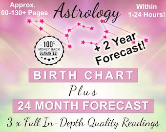 In-Depth Birth Chart Report + 2-Year Astrology Forecast (Digital PDF Downloads)
