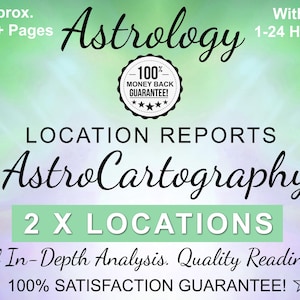 Astrocartography Astrology Reading, Relocation Report, Travel, 2 Locations, Best Places, Natal Chart Astro Geography, In-Depth Analysis