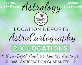 Astrocartography Location Astrology Reading, Relocation Report, Travel, 2 Locations, Best Places, Birth Chart Geography, In-Depth Analysis