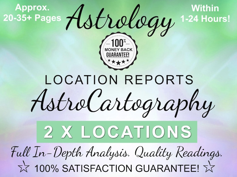 Astrocartography Astrology Reading, Relocation Report, Travel, 2