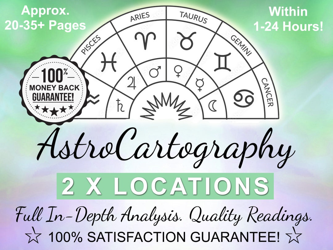 Astrocartography Astrology Reading, Relocation Report, Travel, 2 Astrology Chart Geography