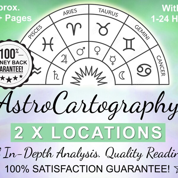 Astrocartography Astrology Reading, Relocation Report, Travel, 2 Locations, Best Places, Natal Chart Astro Geography, In-Depth Analysis