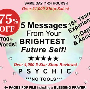 Brightest Future Self Psychic Reading, 5 Messages Letter, Same Day 1-24 Hour, Higher Self, In-Depth, Spiritual Forecast, No Tools/Cards