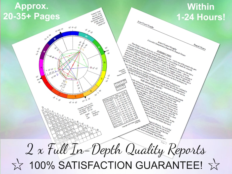 Astrocartography Astrology Reading, Relocation Report, Travel, 2