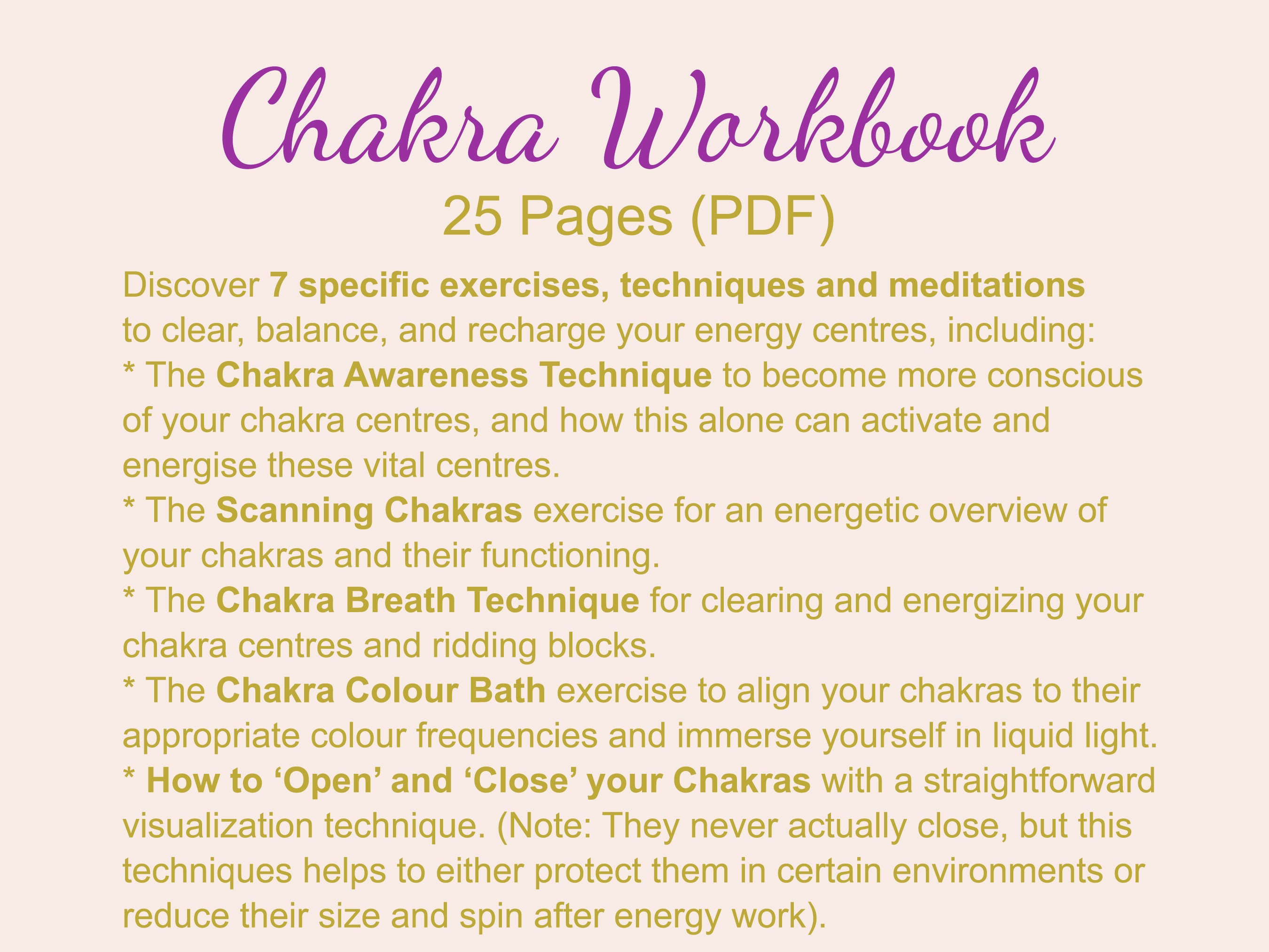 Chakra Kit, Chakra Healing, Cleansing, Balancing, Workbook, Meditations ...