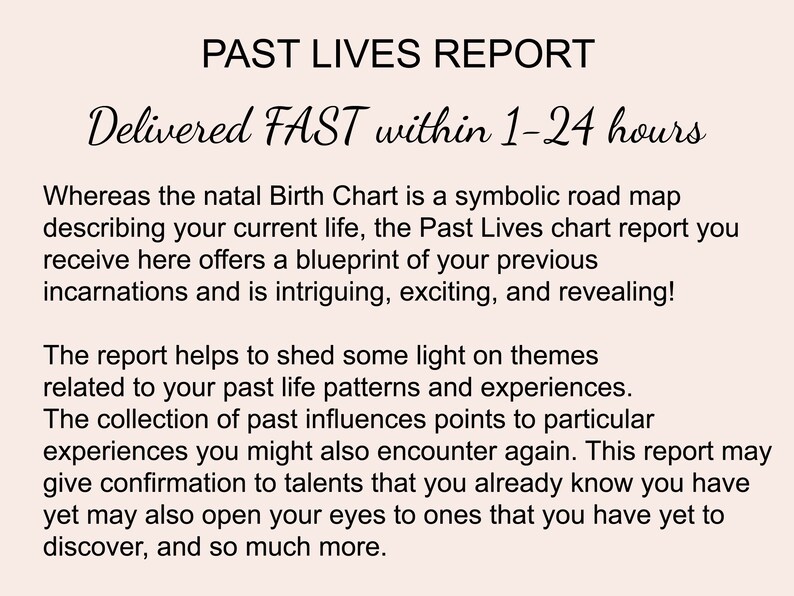 Astrology Past Lives Reading Birth Chart Related Past Life Etsy