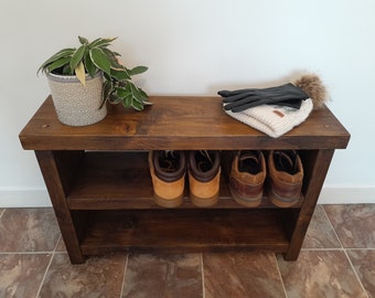 Rustic Handmade Shoe Rack/Wooden Shoe Bench/ Shoe Storage/Shoe Organiser