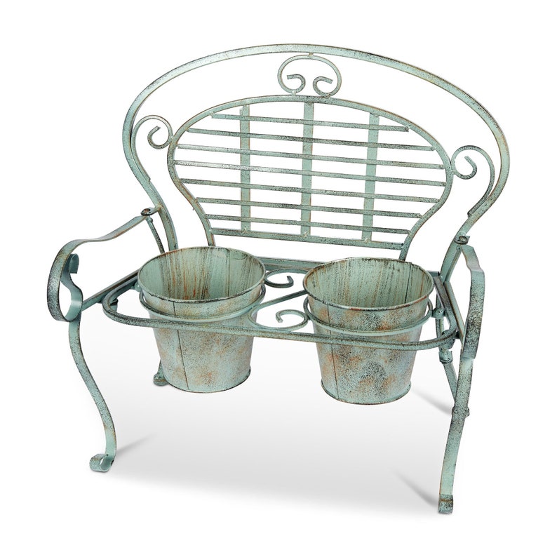 Decorative Metal Garden Bench Planter Etsy UK