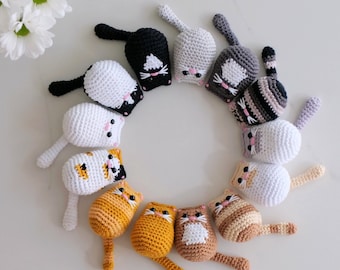 Crochet Cat, Handmade Gift for Cat Lovers, Keyring or Decoration